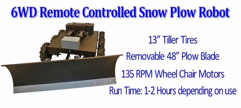 SuperDroid Robots 6WD Snow Plow Robot