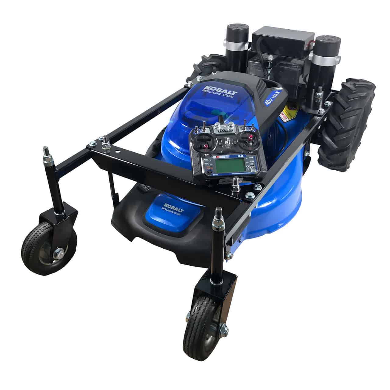 RC mower chassis with Kobalt electric mower